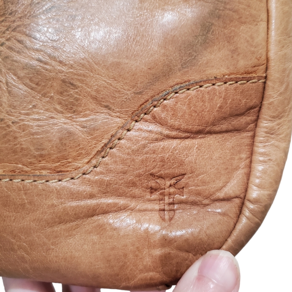 Frye Melissa Leather Bag Rustic Boho Distressed Western Everyday Purse Congac - Picture 14 of 14